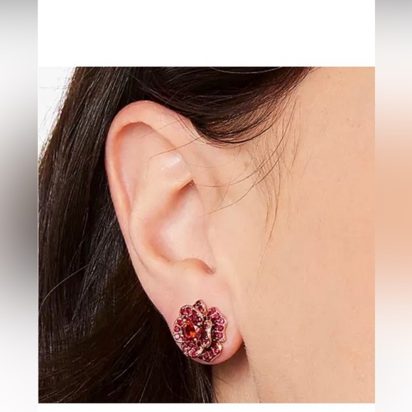 - NEW Kate Spade 3D Rose Flower Pave Earrings - Picture 7 of 13